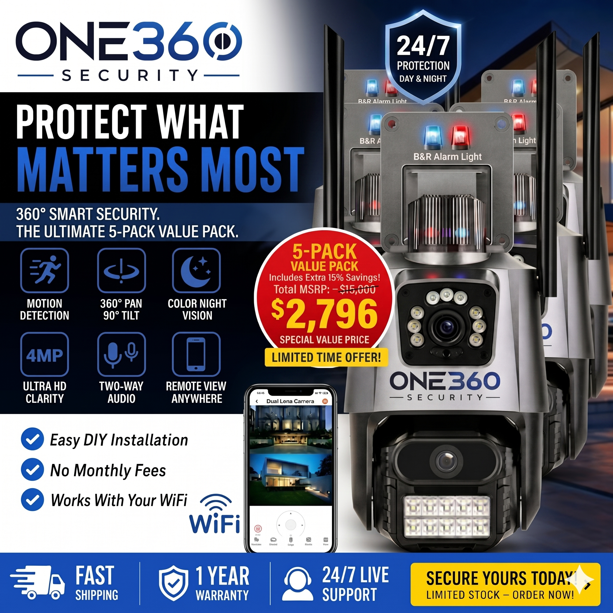 One360™ Essential Dual-View | 6MP Ultra-HD WiFi Security Camera